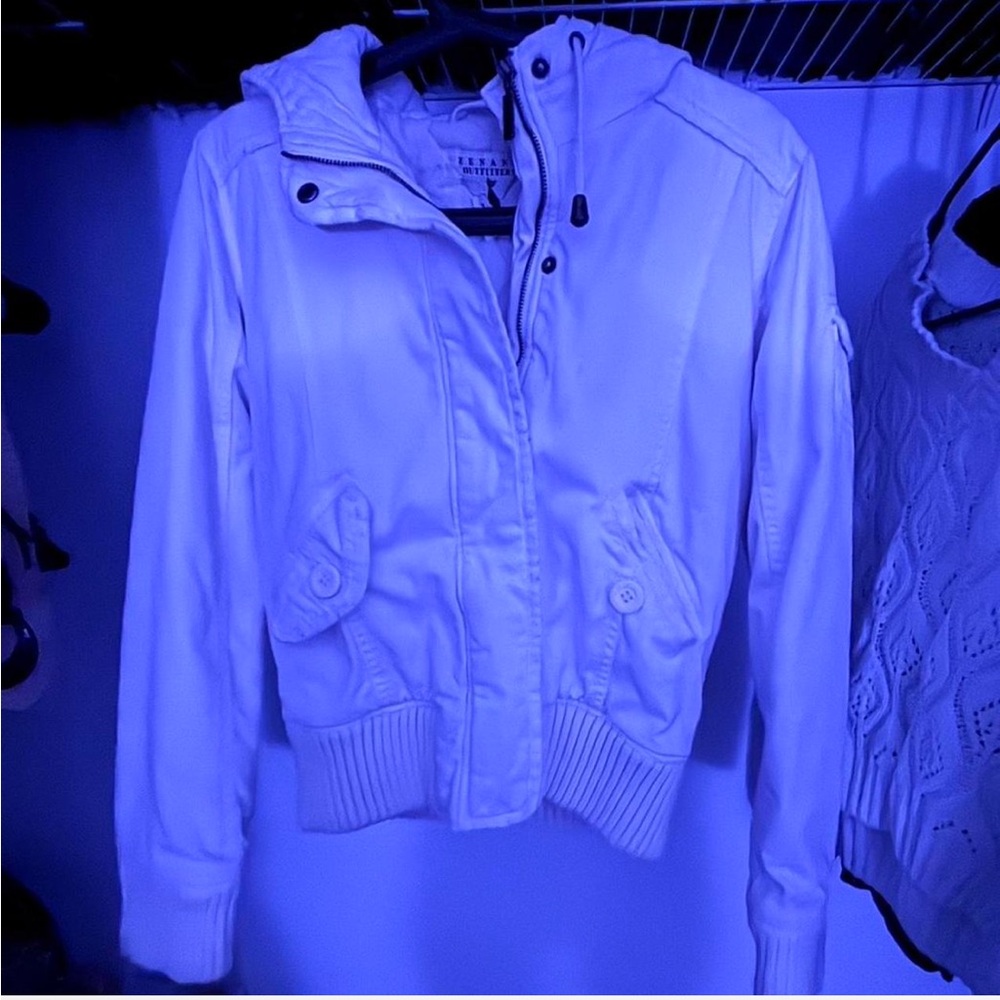 white winter jacket